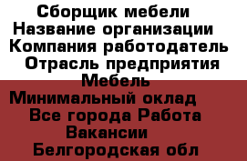 Сборщик мебели › Название организации ­ Компания-работодатель › Отрасль предприятия ­ Мебель › Минимальный оклад ­ 1 - Все города Работа » Вакансии   . Белгородская обл.